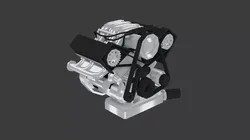 Audi V6 ABC Low poly Low-poly 3D model
