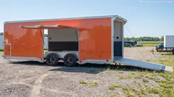 Enclosed Auto Transport Trailer Orange 3D model