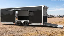 Enclosed Utility Trailer Dual Axle with Ramp Rigged 3D model