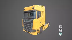 Heavy Truck Chassis 06 Generic Yellow All PBR Unity UE Textures Low-poly 3D model