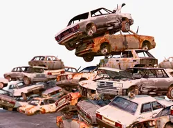 Junkyard Discarded Cars Pile Low Poly M1 Low-poly 3D model