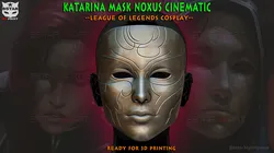 Katarina Full Mask Noxus Cinematic - league of legends Cosplay 3D Print Model in Toys 551060