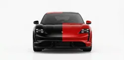 Porsche Taycan Turbo S in Custom Two-Tone Red and Black Low-poly 3D model