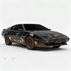 Realistic Corroded Sports Car 3D Model Low-poly 3D model