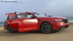 Red Honda Accord 2025 Rigged for Cinema 4D 3D model