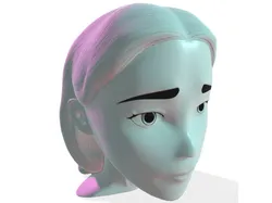 Serene Stylized Face Bust