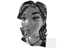 Stylized Female Bust - Metallic Sculpture