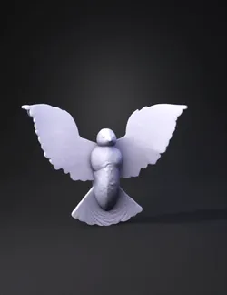 white dove sculpture with outstretched wings prop