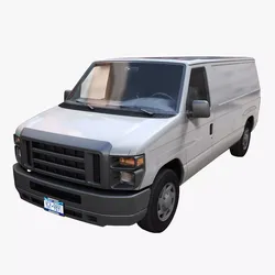 2010s industrial van  Low-poly 3D model