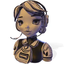 Anime Headset Girl Bust