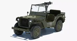 Armored Willys MB Jeep Low-poly 3D model