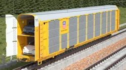 Autorack Railroad Car with Electric Cars 3D model