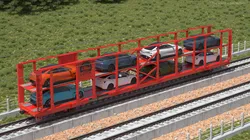 Autorack Train Car with Electric Cars 3D model