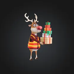 Cartoon Christmas Reindeer
