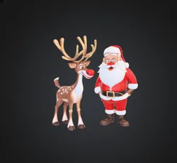 Cartoon Santa & Rudolph