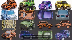 Chibi Stylized SUV Scout Collection 3D Model Pack