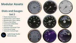 Dials and Gauges Set 2 Low-poly 3D model