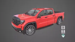 Generic Pickup Truck 02 Red All PBR Unity UE Textures Low-poly 3D model