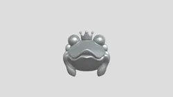 Green frog with crown planter pot