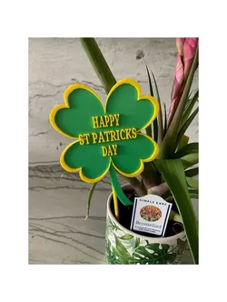 Happy St Patricks Day Sign Plant Stake