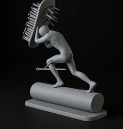 Human Figure with Nail Board - 3D Model