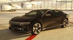 Lucid Air Electric Luxury Sedan Black Rigged for Cinema 4D 3D model
