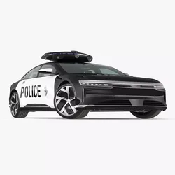 Lucid Air Electric Police Car Drone Launch Rigged for Cinema 4D 3D model