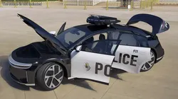 Lucid Air Electric Police Car Drone Launch Rigged for Maya 3D model