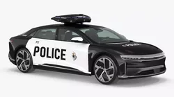 Lucid Air Electric Police Car with Drone Launch Pad 3D model