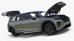 Lucid Gravity 2024 Electric SUV Olive Color Rigged 3D model