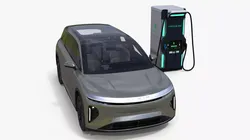 Lucid Gravity Electric SUV with Ultrafast EV Boost Charger 3D model