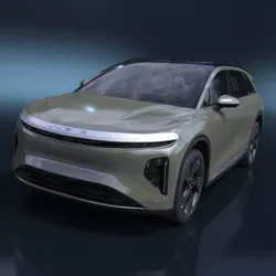 Lucid Gravity Olive Colored Electric SUV with Lights Off 3D model