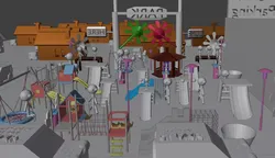 Modern Park Low-poly 3D model