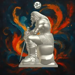 Muscular Viking Warlord Sitting Figure – SoliDRawinGs SG1951