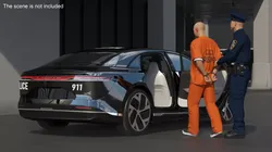 Police Officer with Lucid Patrol Car and Prisoner 3D model