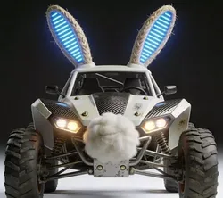 Realistic Future Bunny Buggy 3D Model Low-poly 3D model