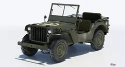 Willys MB Jeep Low-poly 3D model