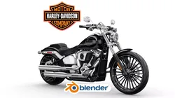 2026 Harley Davidson Breakout Custom Motorcycle Bike Low-poly 3D model