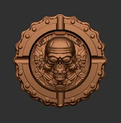 ASHTRAY - ASHTRAY CALVERA CYBERPUNK SKULL .CUSTOMIZABLE ASHTRAY .EASY PRINT PRINT-IN-PLACE .ON-SITE PRINTING . FDM SLA. HD STL PRINTS