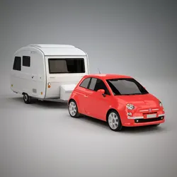 Fiat 500 and Camper 3D model