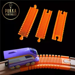 Flexible Wooden Train Track Connectors 3 Types 3D print model