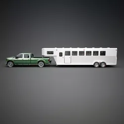 Horse Trailer and Pickup 3D model