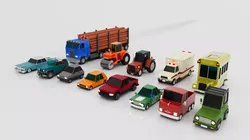 Low poly Vehicles Collection 3D model
