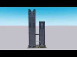 Mega Office Twin Towers with Skybridges Low-poly 3D model