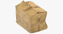 Old Damaged Dirty Cardboard Box Brown Tape 3D model