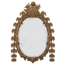 A Queen Anne Stone White Painted Carved Mirror
