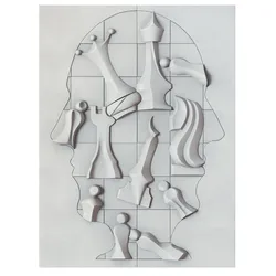 Abstract Chess Wall Art Panel CNC Relief Decorative