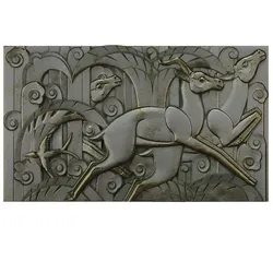 Art Deco Deer Relief Wall Panel Decorative CNC