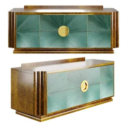 Art Deco nightstand Turquoise Glow