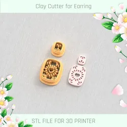 Azulejo-Style Earring Heart Cutout Cobmo A